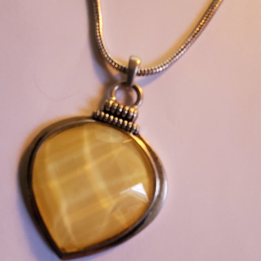 Lucky Brand Heart Shape double silver chain adjustable necklace Great condition - Picture 14 of 14